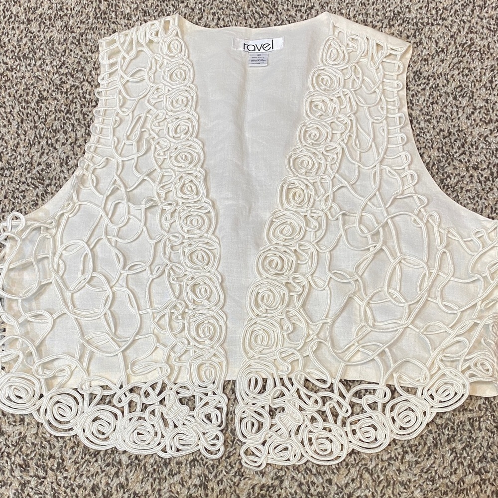 VNTG Ravel White Ramie Textile Vest - Picture 7 of 8